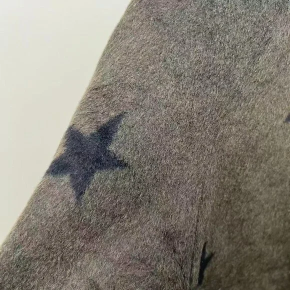 NWOT Anthropologie Wool Blend Green Star Double Face Trench Coat Olive Size M - Picture 7 of 11